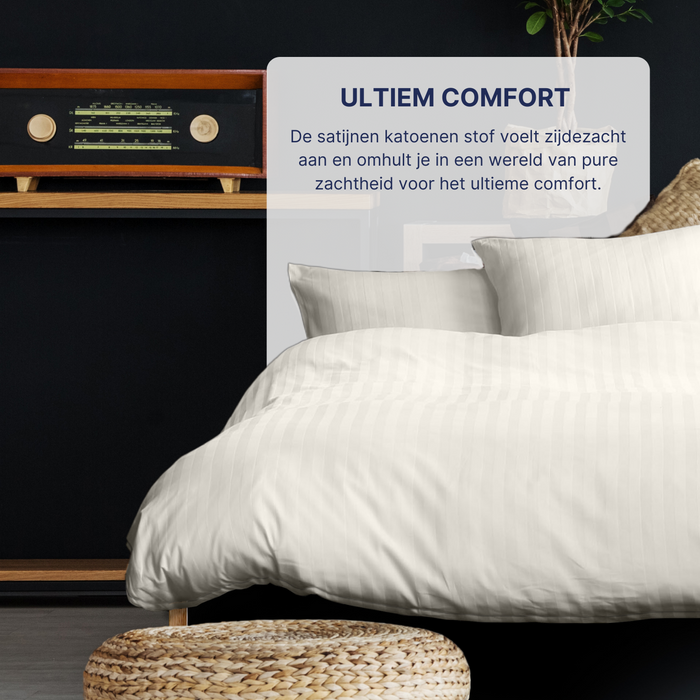 Ten Cate Katoensatijnen Dekbedovertrek - 240x200|220 - Naturel