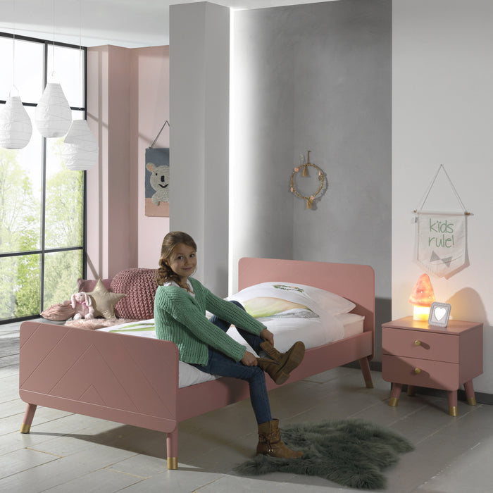 Vipack Billy Bed 90 x 200 cm en Nachttafel - Roze