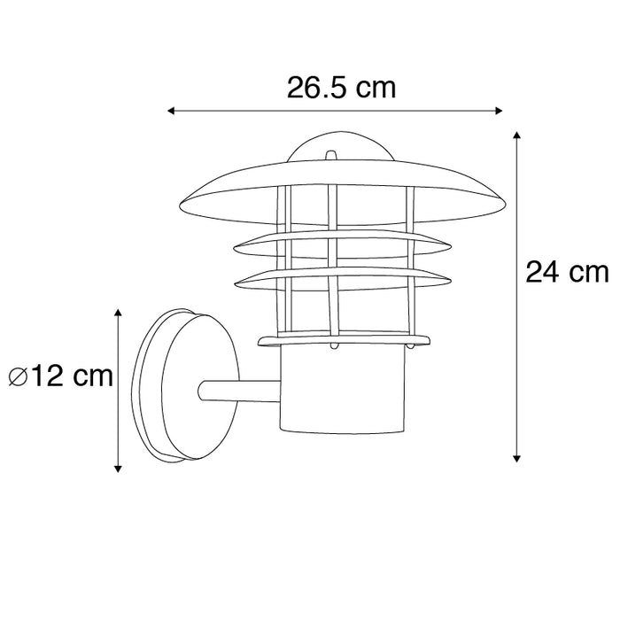 QAZQA Vintage buitenwandlamp koper IP44 - Prato
