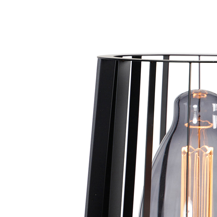 QAZQA Vloerlamp wieza - Zwart - Landelijk - D 32cm