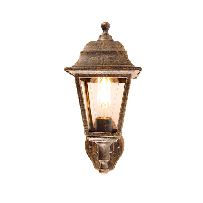 QAZQA Antieke wandlamp goud IP44 met bewegingsmelder - Capital