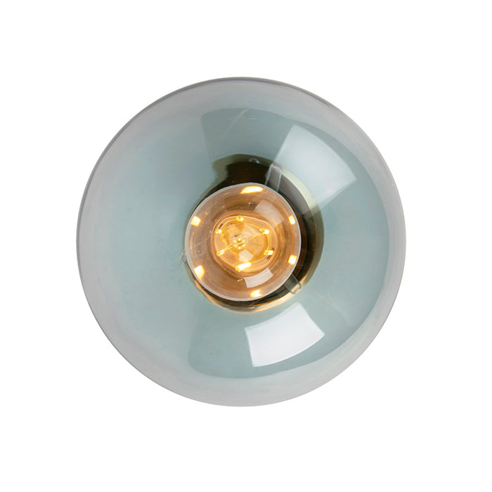 QAZQA Art Deco plafondlamp messing met blauw glas - Pallon