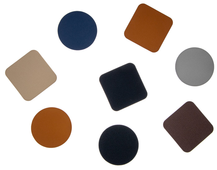 Cookinglife Onderzetters - Vegan leer - Zwart - Organic - 13 x 11 cm - 6 stuks