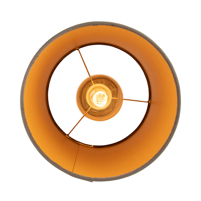 QAZQA Plafondlamp met velours kap taupe met goud 25 cm - Combi zwart