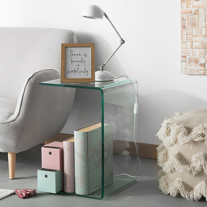 Beliani - LOURDES - Bijzettafel - Transparant - Veiligheidsglas