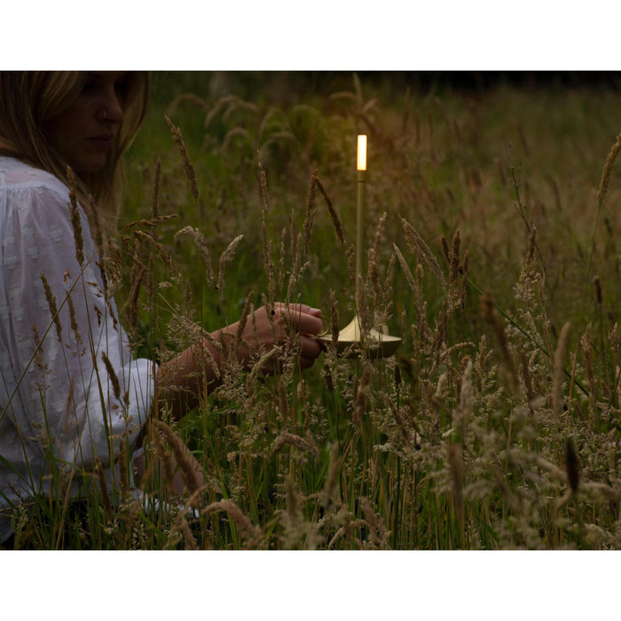 Wick tafellamp LED oplaadbaar messing