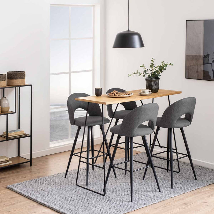 Lisomme Shae houten bartafel naturel - 127 x 58 cm