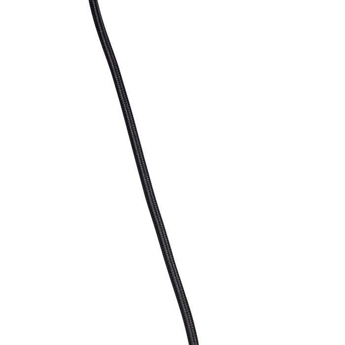 QAZQA Zwarte hanglamp met velours kap rood met goud 35 cm - Combi