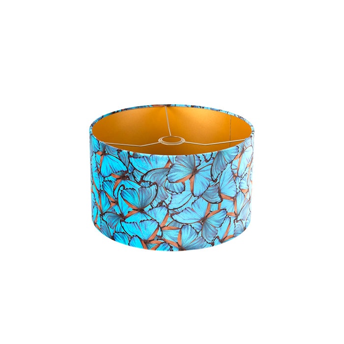 QAZQA Velours lampenkap vlinder dessin 35|35|20 gouden binnenkant