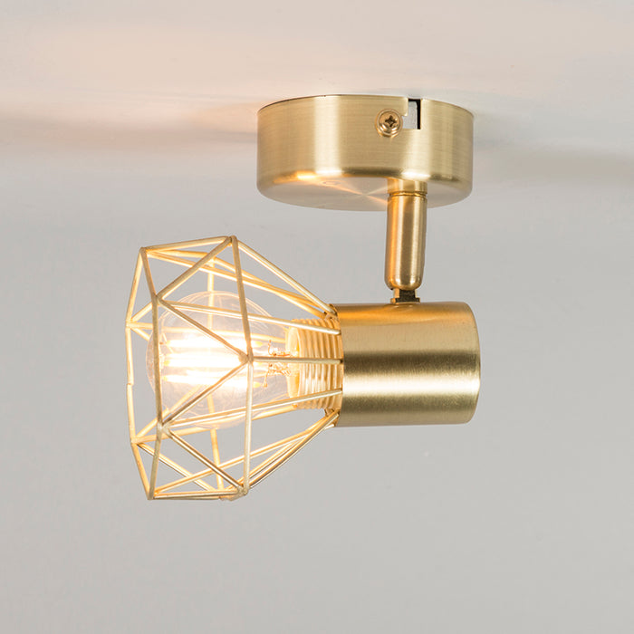 QAZQA Art deco spot messing draai- en kantelbaar - Mosh