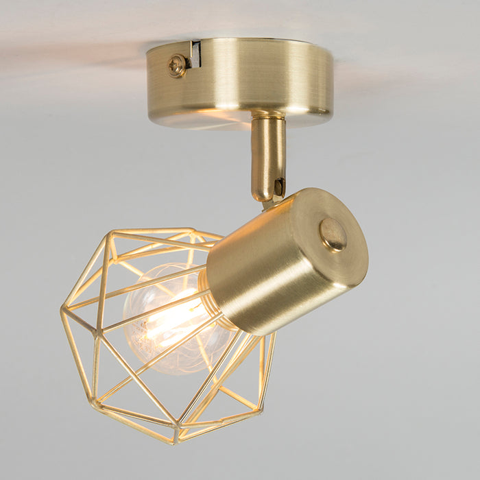 QAZQA Art deco spot messing draai- en kantelbaar - Mosh