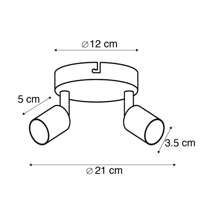 QAZQA Moderne spot wit kantelbaar rond 2-lichts - Jeany