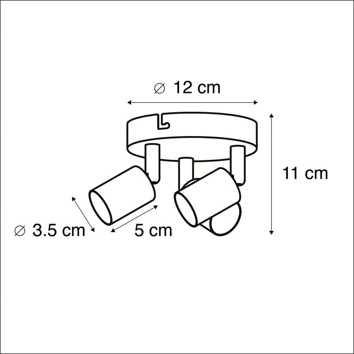 QAZQA Moderne spot wit kantelbaar rond 3-lichts - Jeany