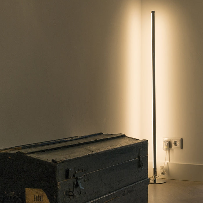 QAZQA Moderne vloerlamp chroom incl. LED 3-staps dimbaar - Line-up