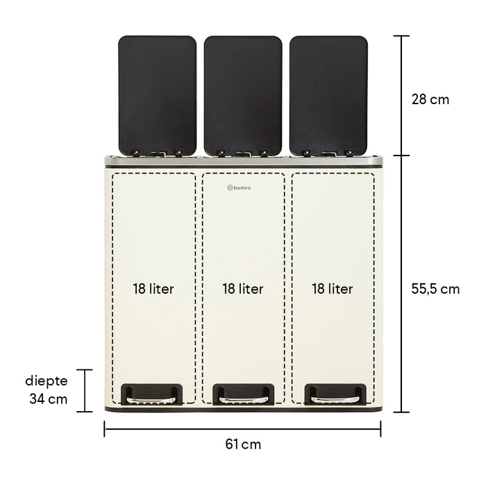 Homra Sparq Trio Pedaalemmer 54 liter (3x18 liter)