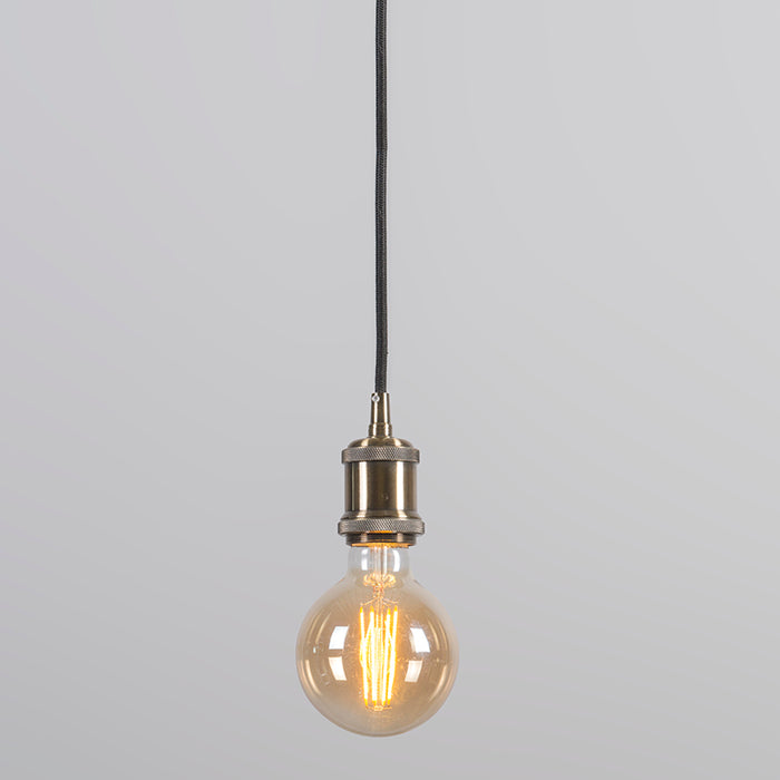 QAZQA Moderne hanglamp brons met zwart kabel - Cava Classic