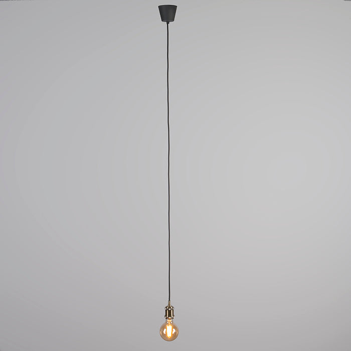 QAZQA Moderne hanglamp brons met zwart kabel - Cava Classic