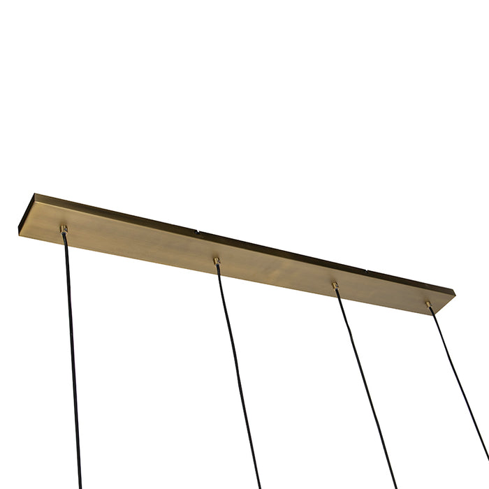 QAZQA Scandinavische hanglamp brons met glas 4-lichts - Dome