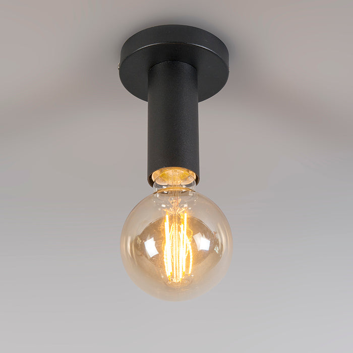 QAZQA Moderne plafondlamp zwart 13 cm - Facil