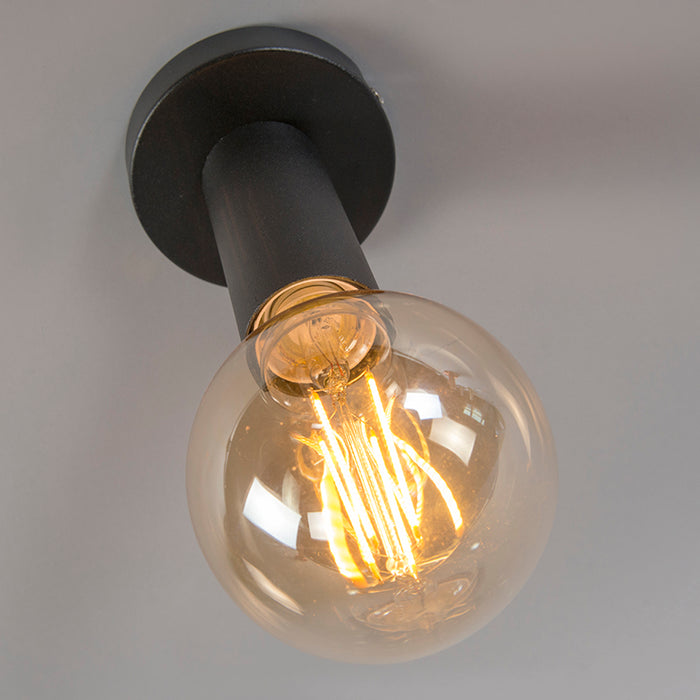 QAZQA Moderne plafondlamp zwart 13 cm - Facil