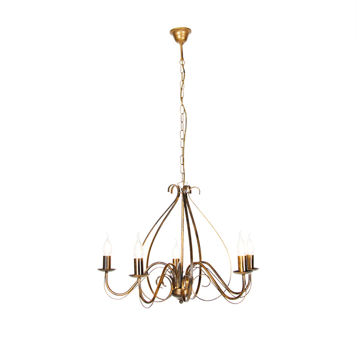 QAZQA Klassieke kroonluchter antiek goud 5-lichts - Giuseppe