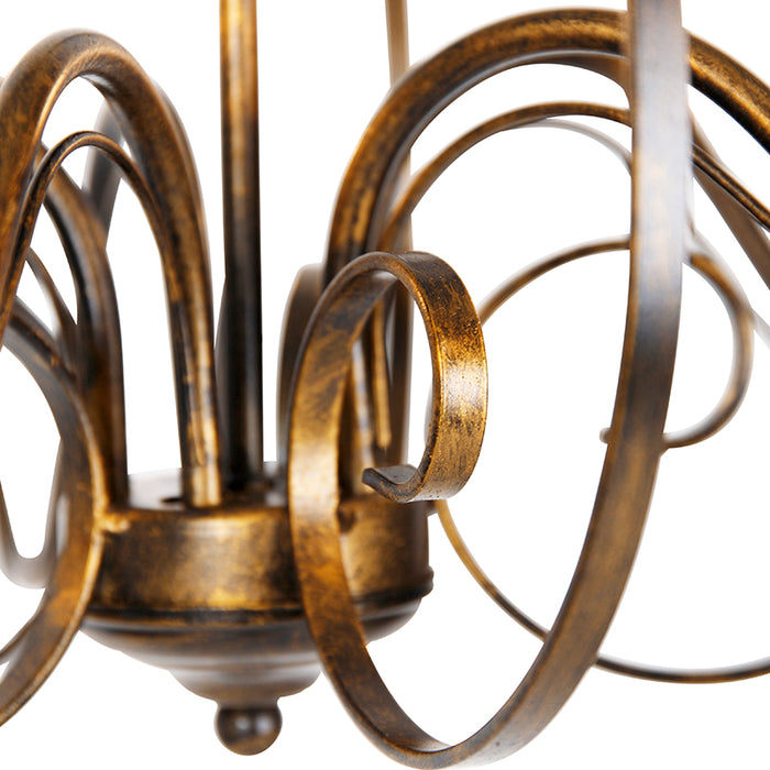 QAZQA Klassieke kroonluchter antiek goud 5-lichts - Giuseppe