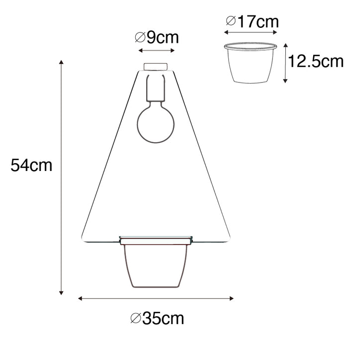 QAZQA Plafondlamp roslini - Zwart - Modern - L 35cm