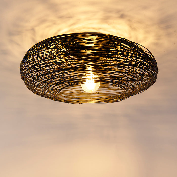 QAZQA Design plafondlamp zwart ovaal - Sarella