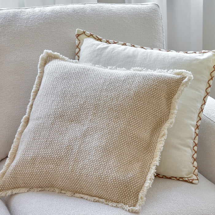 Kave Home Asiatu Kussenhoes 45 x 45 cm - Wit