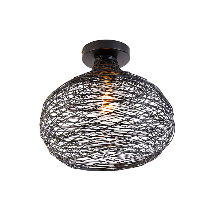 QAZQA Plafondlamp sarella - Zwart - Design - D 290mm