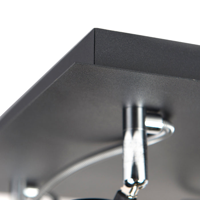 QAZQA Design spot zwart 4-lichts verstelbaar - Nox