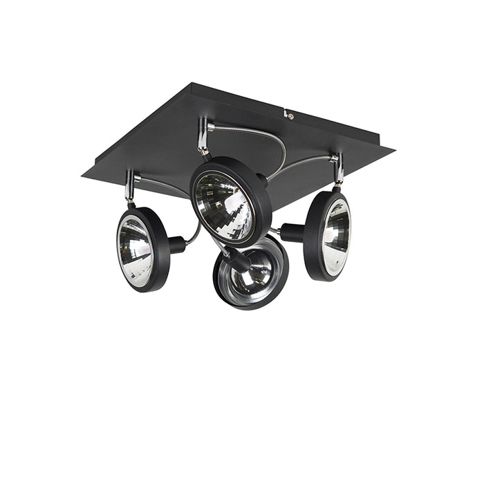 QAZQA Design spot zwart 4-lichts verstelbaar - Nox