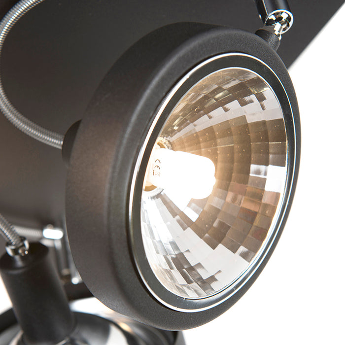 QAZQA Design spot zwart 4-lichts verstelbaar - Nox
