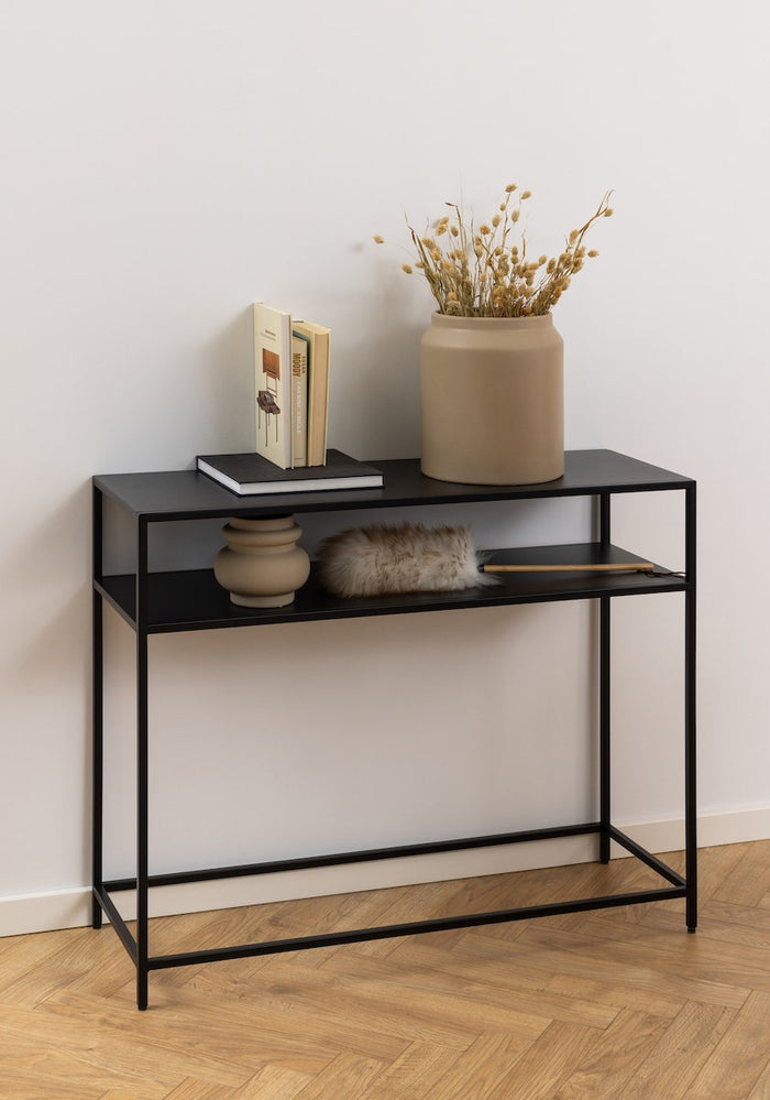 Lisomme Roy metalen sidetable zwart - 100 x 35 cm