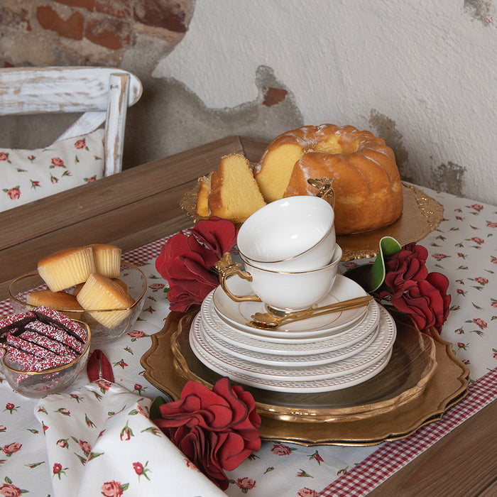 Clayre & Eef Theelepel 12 cm Goudkleurig Metaal Bloem Koffielepel