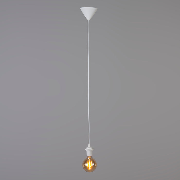 QAZQA Moderne hanglamp wit met zwarte kap 45 cm - Pendel