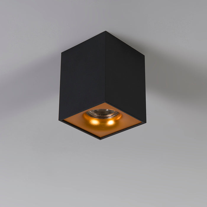 QAZQA Moderne spot zwart met goud - Quba delux