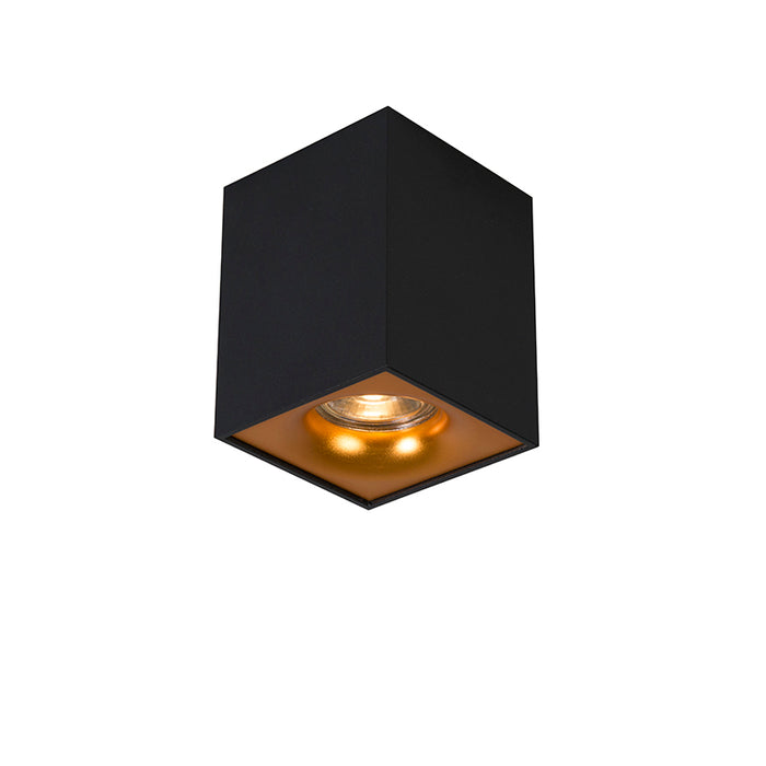 QAZQA Moderne spot zwart met goud - Quba delux