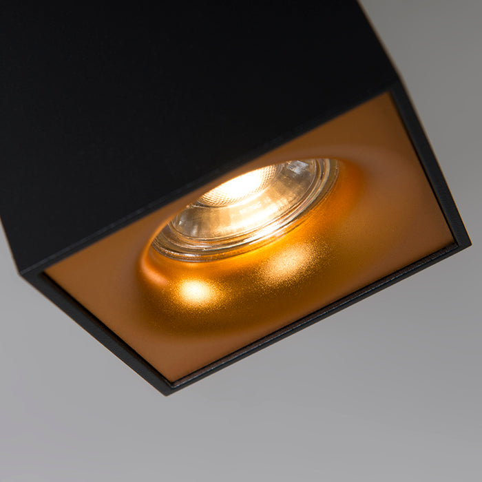 QAZQA Moderne spot zwart met goud - Quba delux