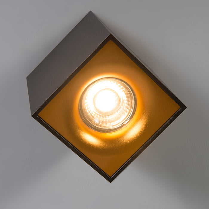 QAZQA Moderne spot zwart met goud - Quba delux