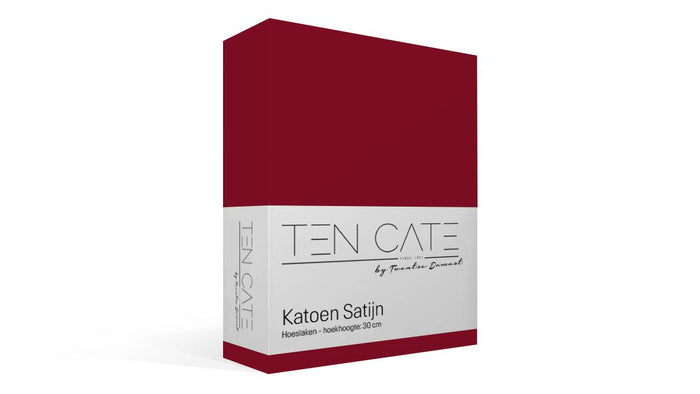 Ten Cate Katoensatijnen Hoeslaken - 180x200 - Rood