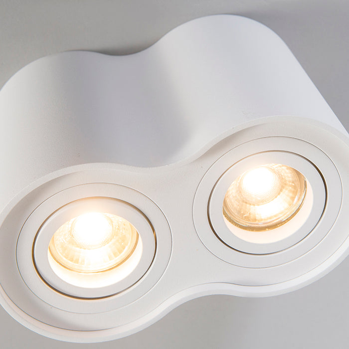 QAZQA Moderne spot wit kantelbaar - Rondoo Duo