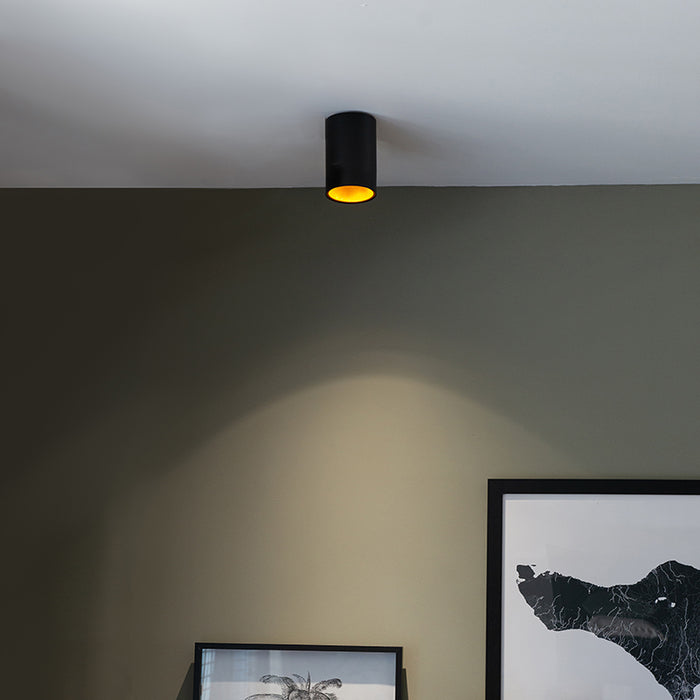 QAZQA Moderne spot zwart met goud GU10 50mm - Deep