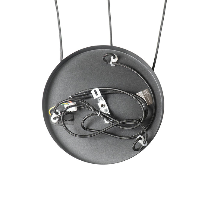 QAZQA Art deco hanglamp zwart met goud glas rond 3-lichts - pallon