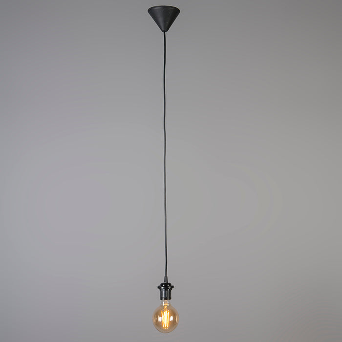 QAZQA Retro hanglamp zwart 50 cm - Granny Frame