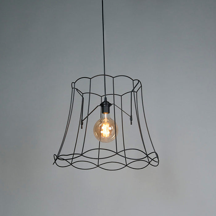 QAZQA Retro hanglamp zwart 50 cm - Granny Frame