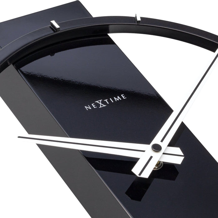 NeXtime - NeXtime - Tafel|Wandklok - 34x27cm - Hout|Staal - Zwart -