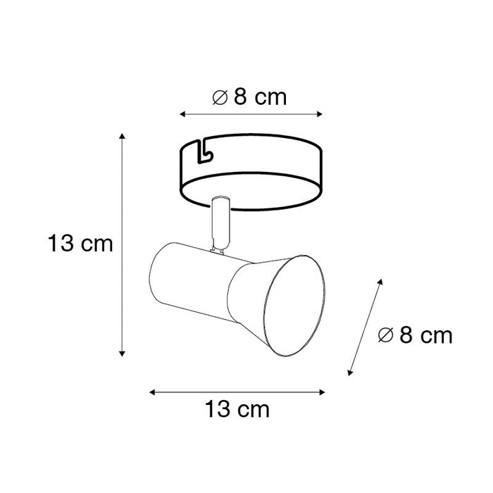 QAZQA Plafond- en wandspot brons draai- en kantelbaar - Karin 1