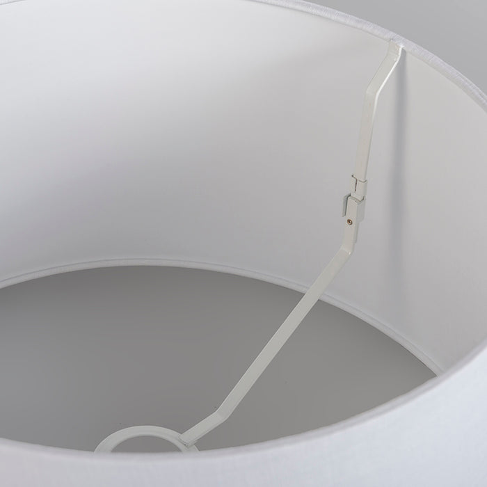 QAZQA Moderne hanglamp zwart met witte kap 45 cm - Pendel