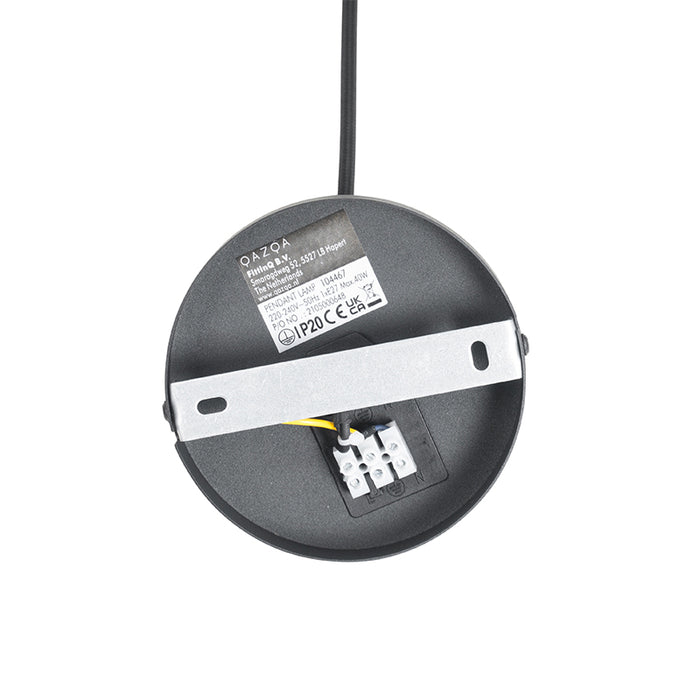 QAZQA Art deco hanglamp zwart met goud glas 33 cm - pallon